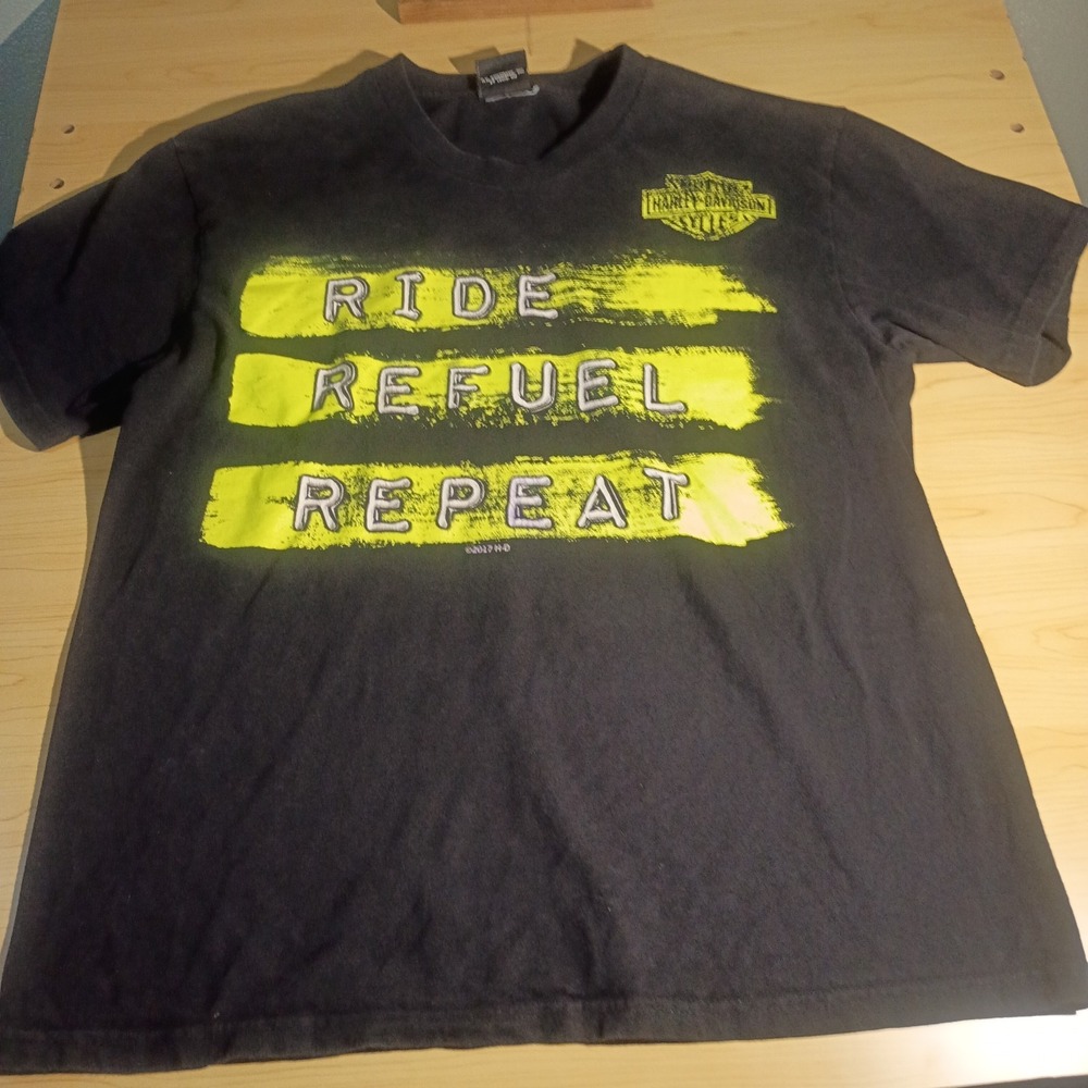 Harley Davidson Ride Refuel Repeat T Shirt Lake Ozarks Osage Beach Motorcycle